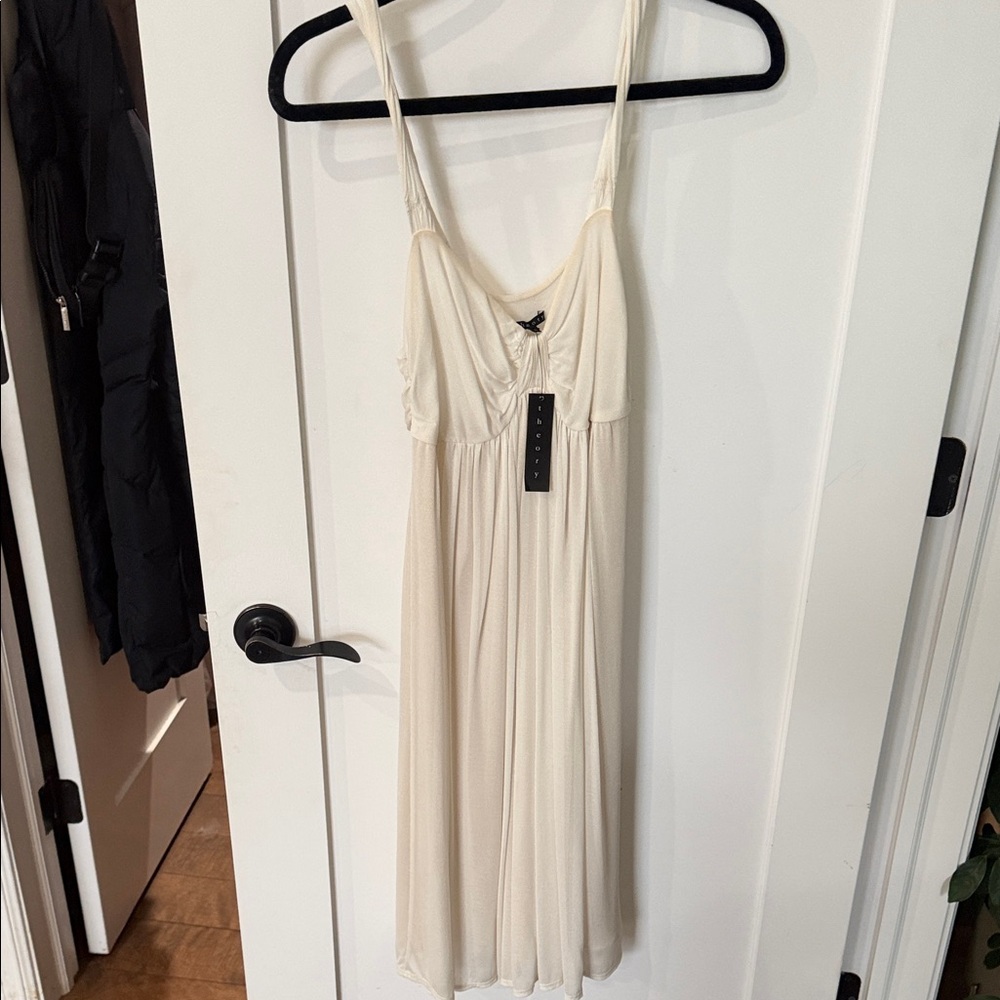Theory Elegant Cream Midi Dress